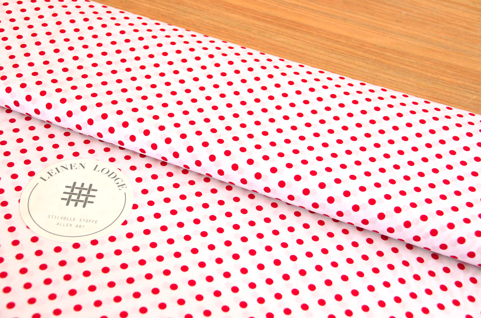 Acheter 050-blanc-rouge Coton imprimé pois 5mm * A partir de 50cm
