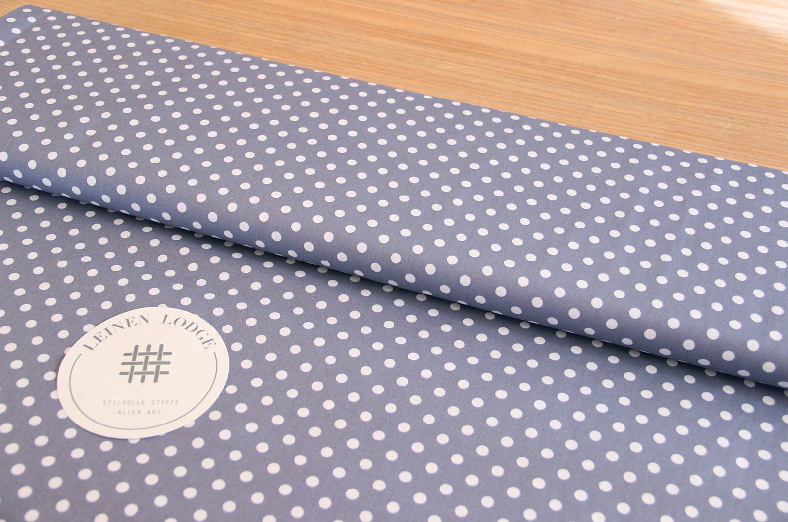 Buy 061-h-gray Cotton print dots 5mm * From 50cm