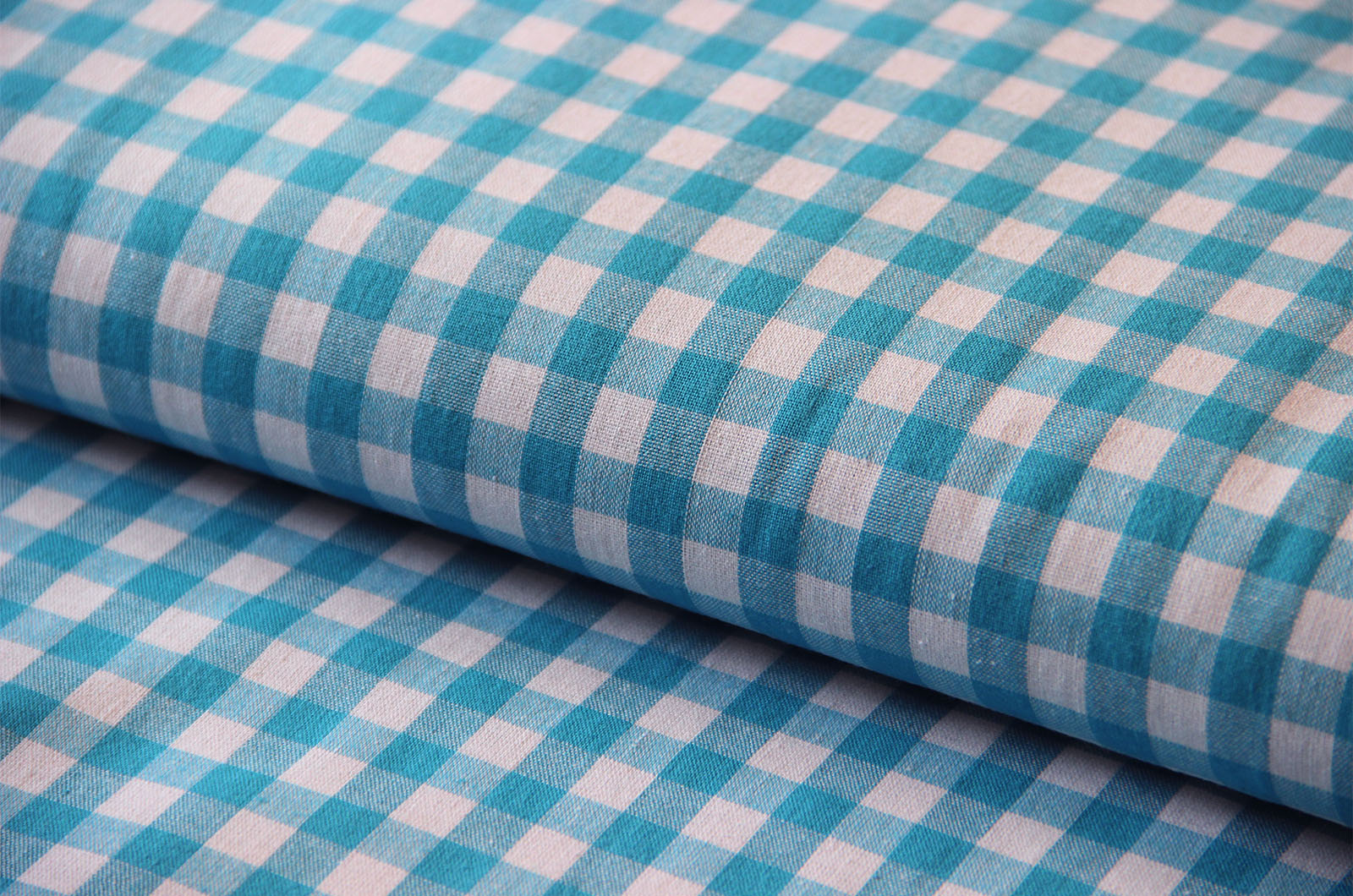 Buy 004-turquoise Cotton check 1 cm * From 50 cm