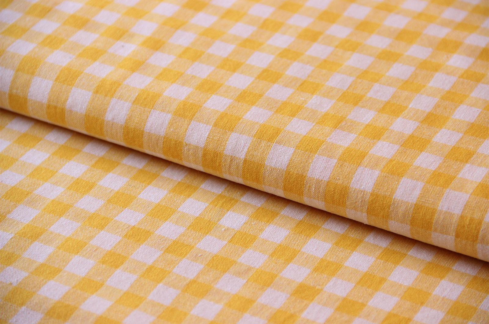 Buy 035-yellow Cotton check 1 cm * From 50 cm