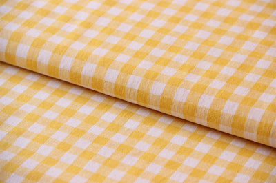Buy 035-yellow Cotton check 1 cm * From 50 cm