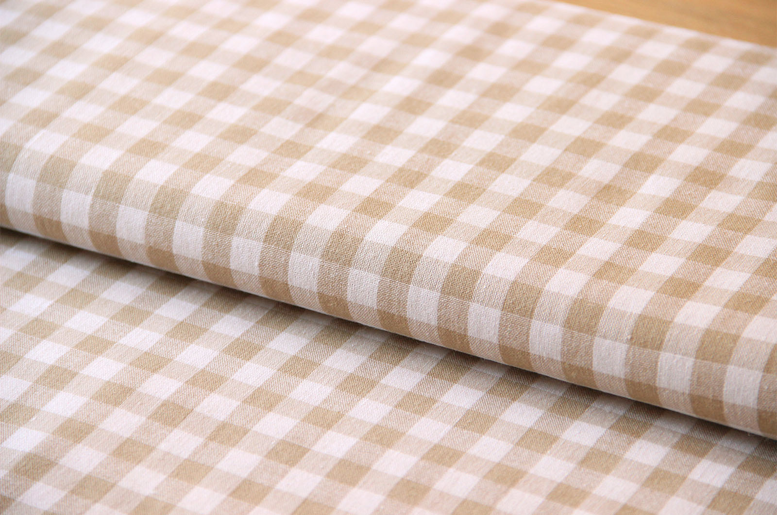 Buy 053-beige Cotton check 1 cm * From 50 cm